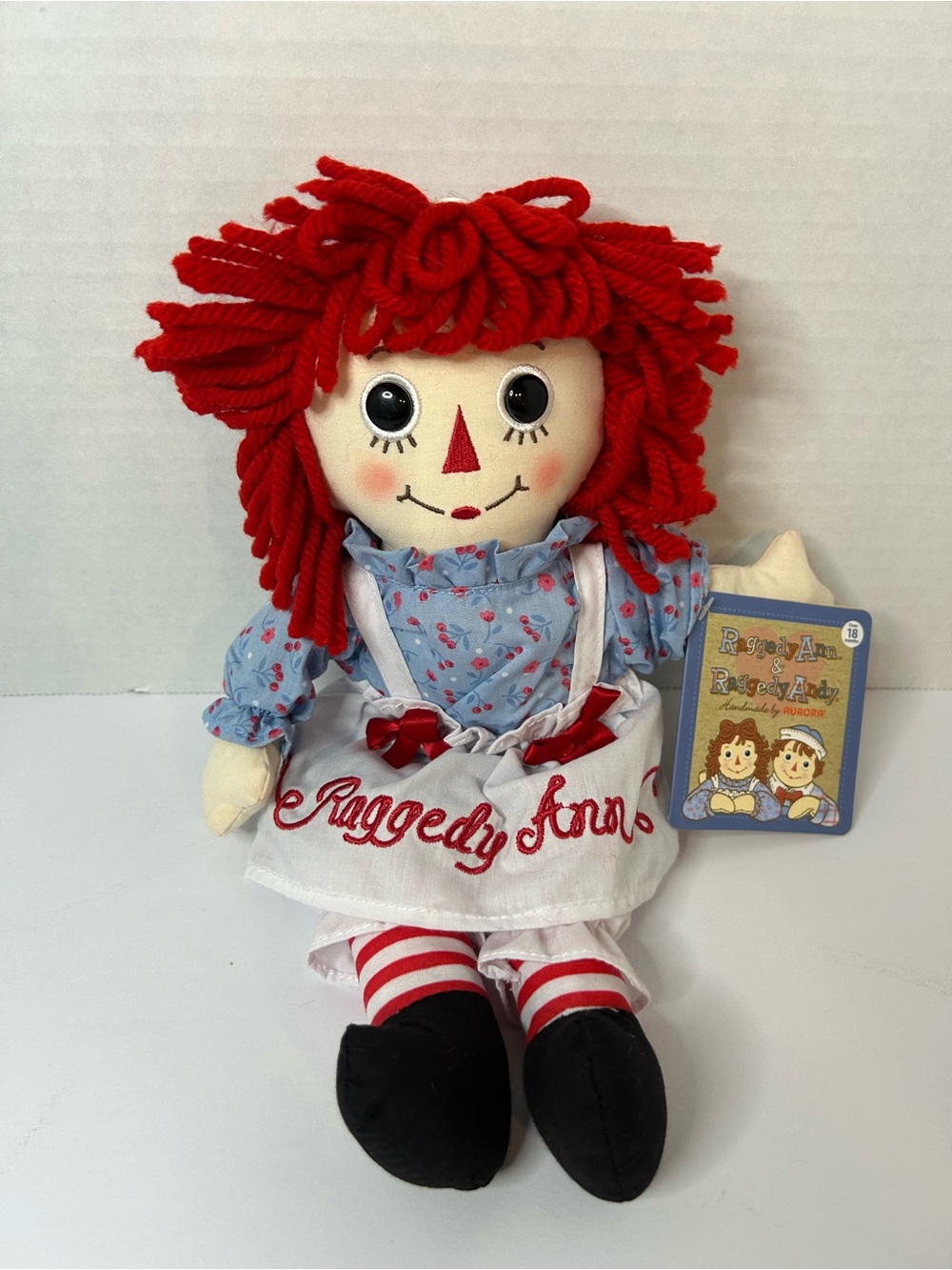 Aurora World Raggedy Ann Classic Rag Doll Cloth Plush #15411 New 12" New with T